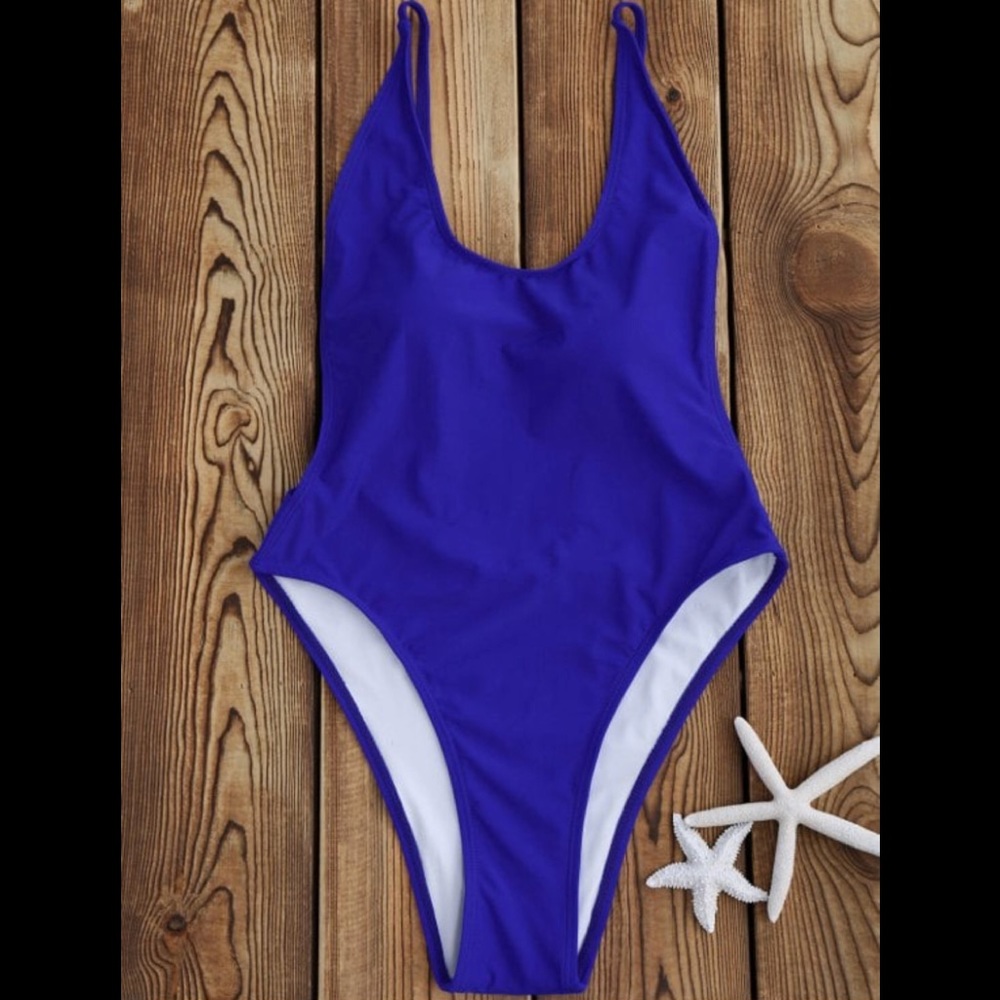 Backless High Cut One Piece Swimsuit